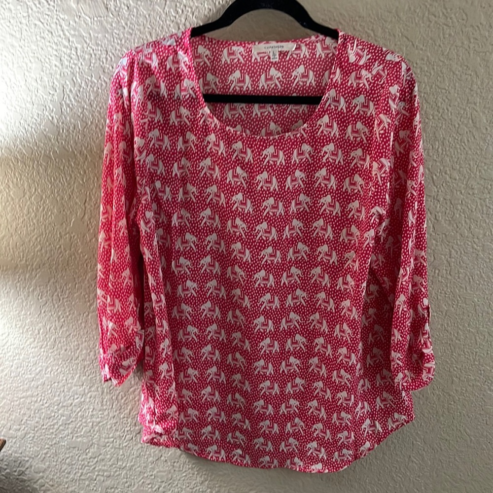 Hawthorne blouse with elephant print